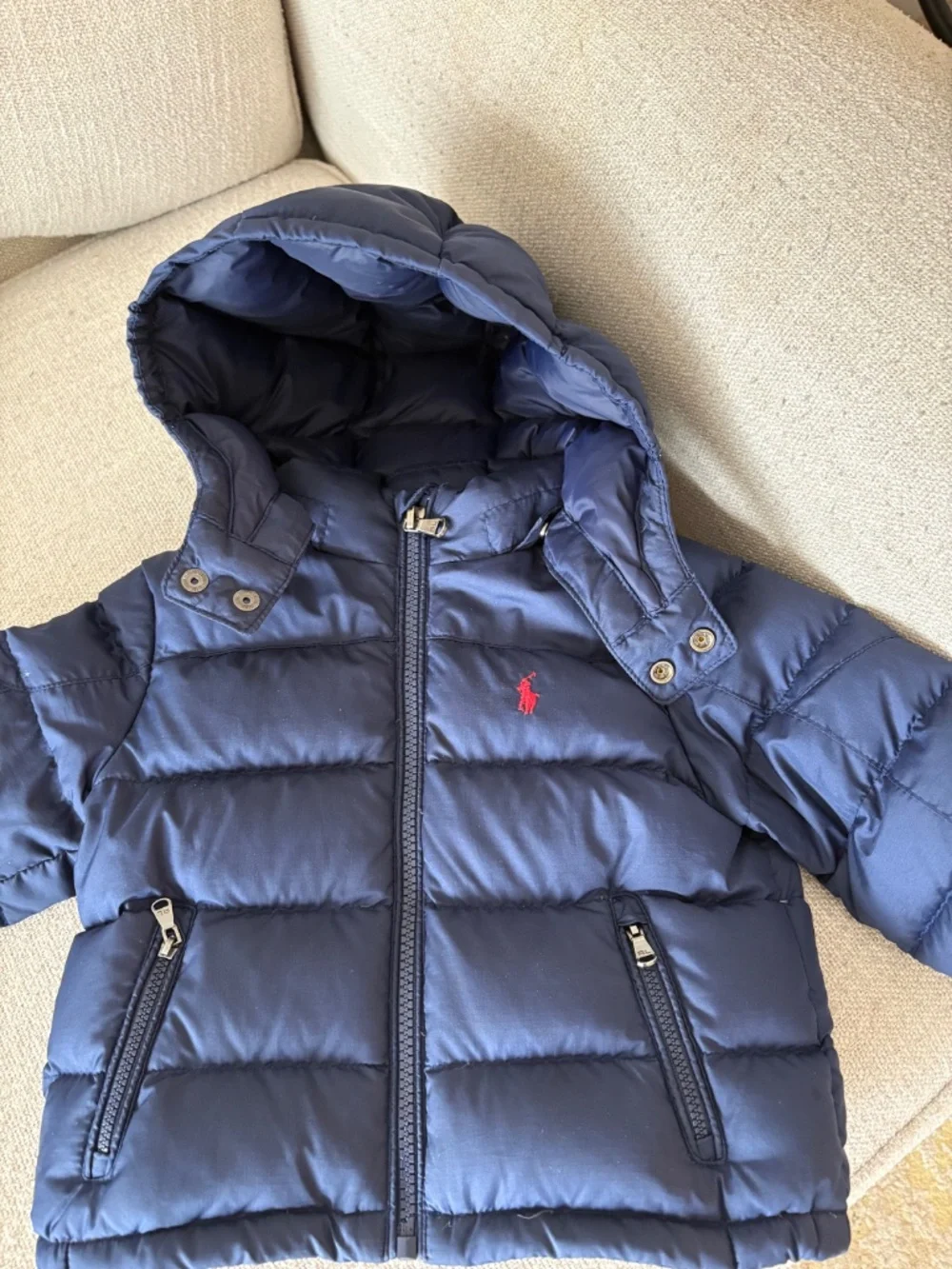 Polo Ralph Lauren The Gorham Down Hooded Jacket Size 12 Months Navy retails $155